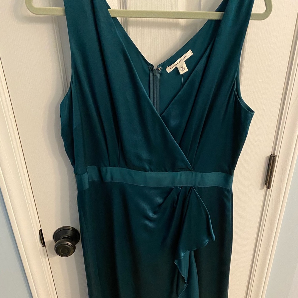 Banana Republic Green Satin Dress Size 12